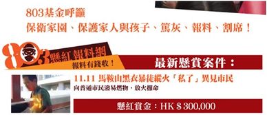 市民被暴徒泼易燃液体点火,香港 803基金 悬赏30万元港币缉拿袭击者